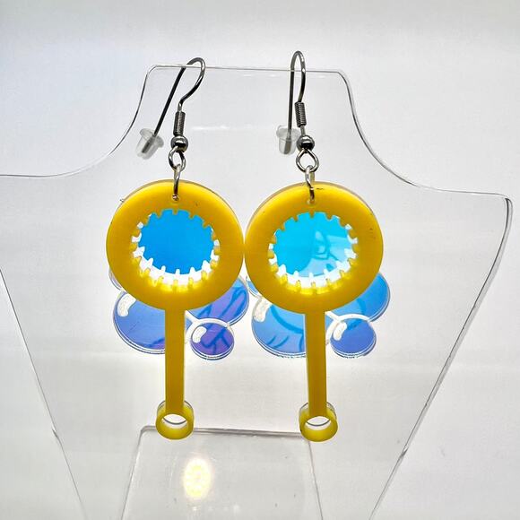 Bubble Wand Earrings - Summer Earrings - Bubble Accessories - Party Earrings - Picture 1 of 11